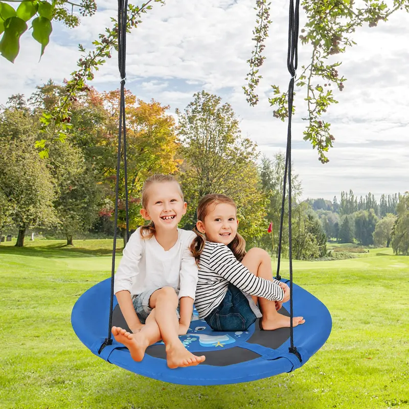 104 Cm Heavy-Duty Saucer Tree Swing – 600D Black Oxford Fabric 1