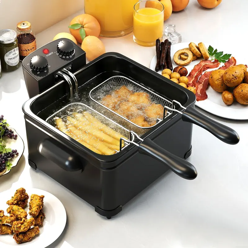 2000W 5-Liter Electric Deep Fryer – Includes 3 Removable Baskets & Oil Control Features 1