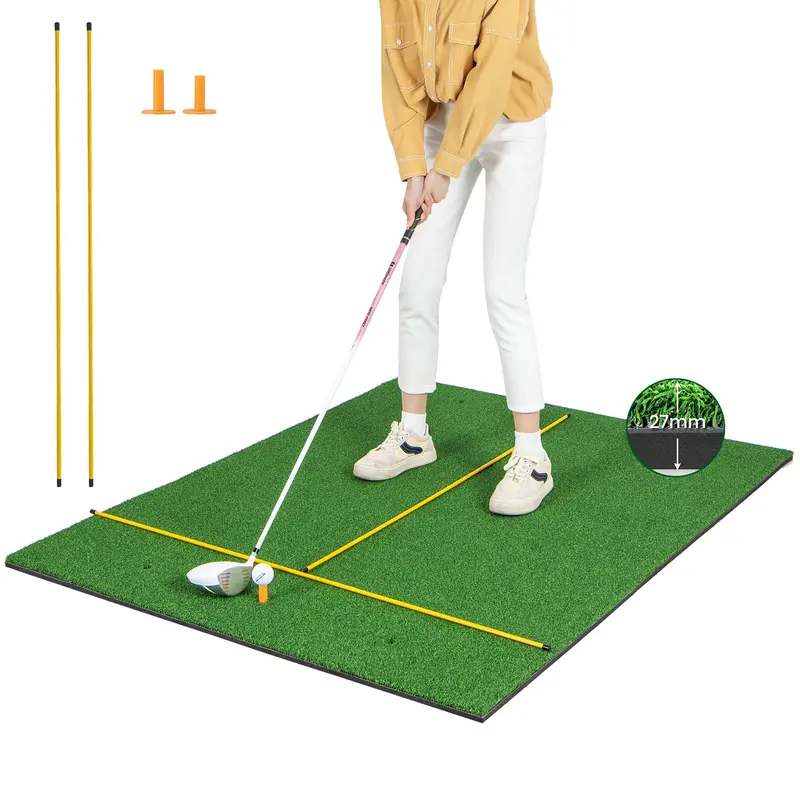 3-In-1 Golf Practice Mat With Realistic Synthetic Turf And 27 Mm Pile Height 1
