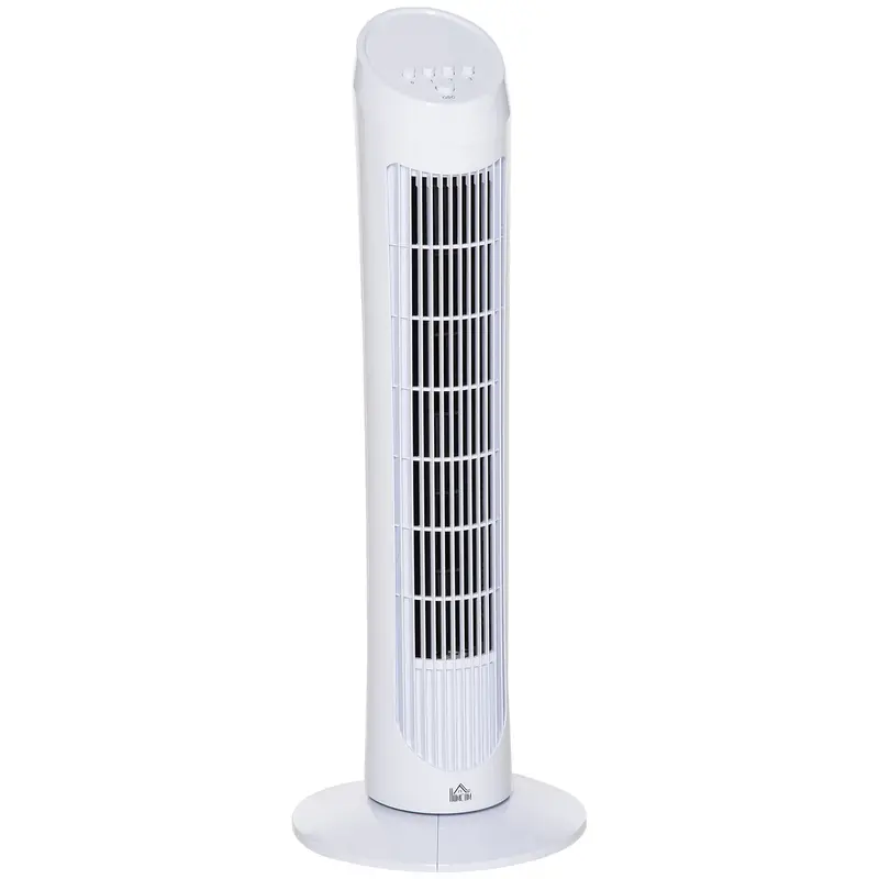 30-Inch White Tower Fan – Oscillating Bedroom Cooling Fan With 3 Speed Settings 1