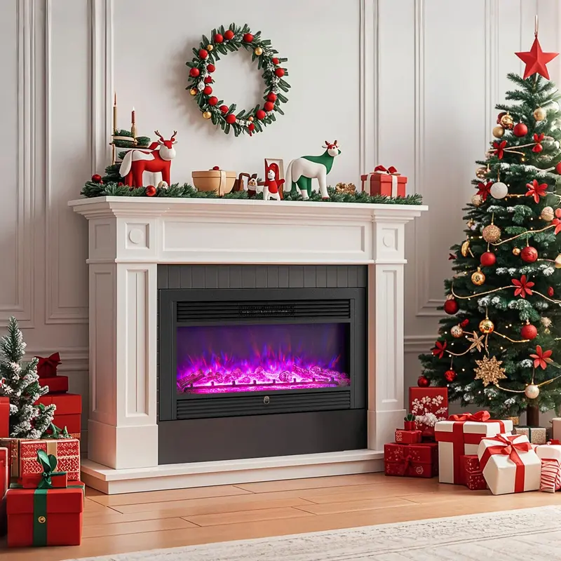 36-Inch Wall-Mountable Electric Fireplace Insert – Remote-Controlled Heating Unit 1