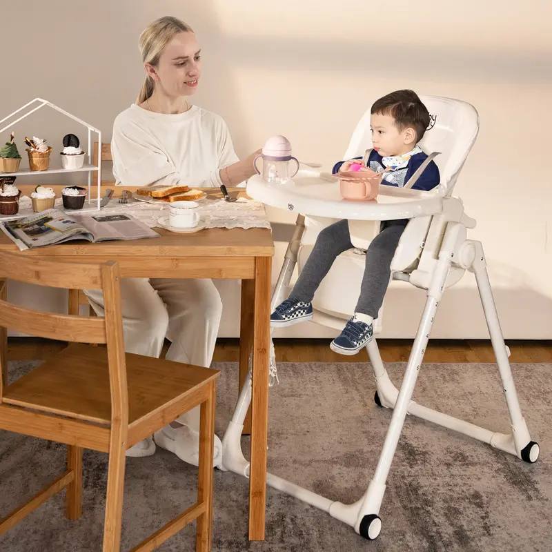 4-In-1 Convertible Baby High Chair With Six Height Settings & Five-Angle Backrest – Beige 1