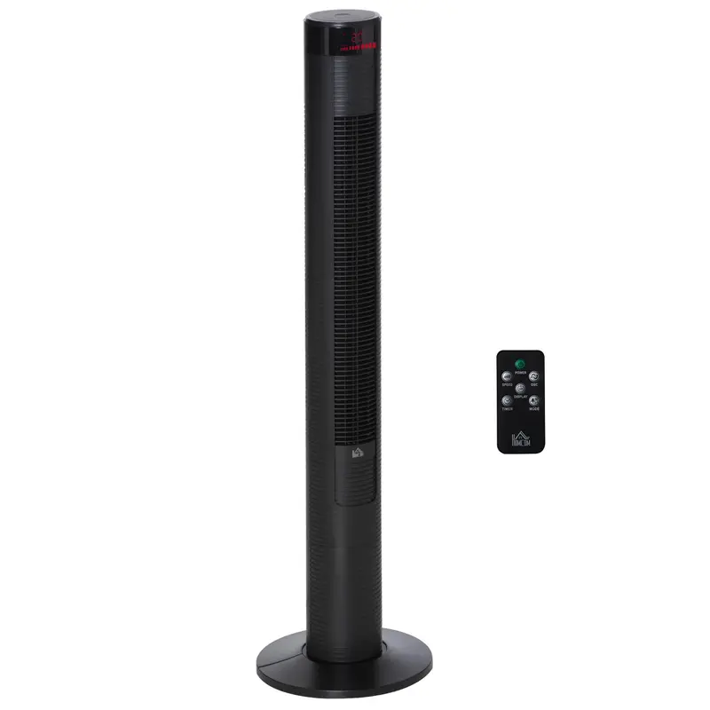 46-Inch Black Tower Fan With Remote – 12-Hour Timer, 4 Cooling Modes, Silent Operation 1