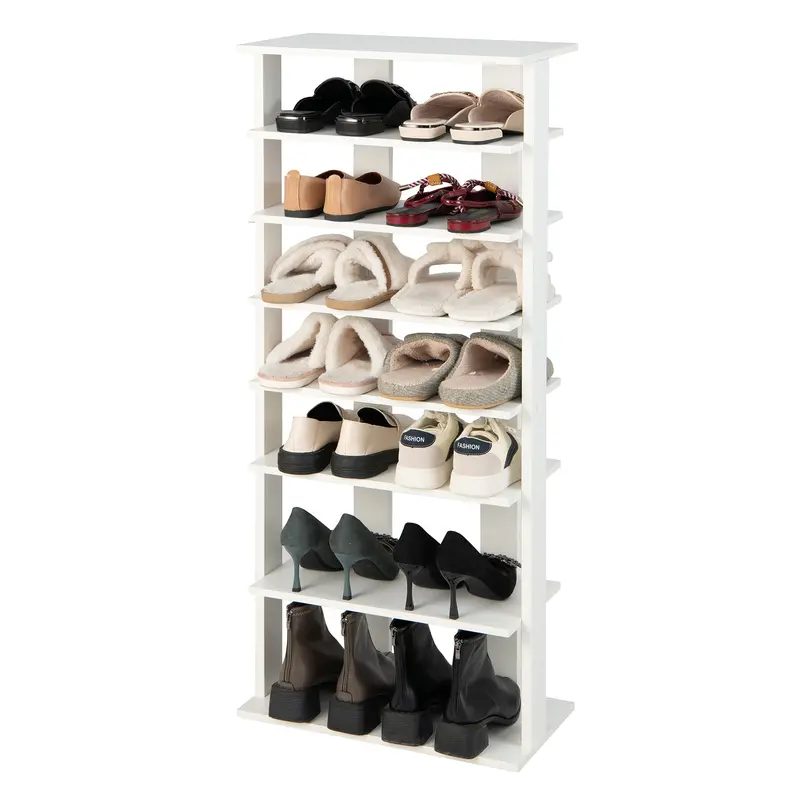 7-Tier Retro-Style Shoe Rack – Space-Saving Design, 45 X 25 X 110.5 Cm, White 1