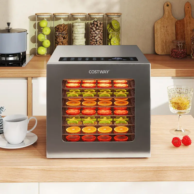 8-Tray Stainless Steel Food Dehydrator – Silver 1