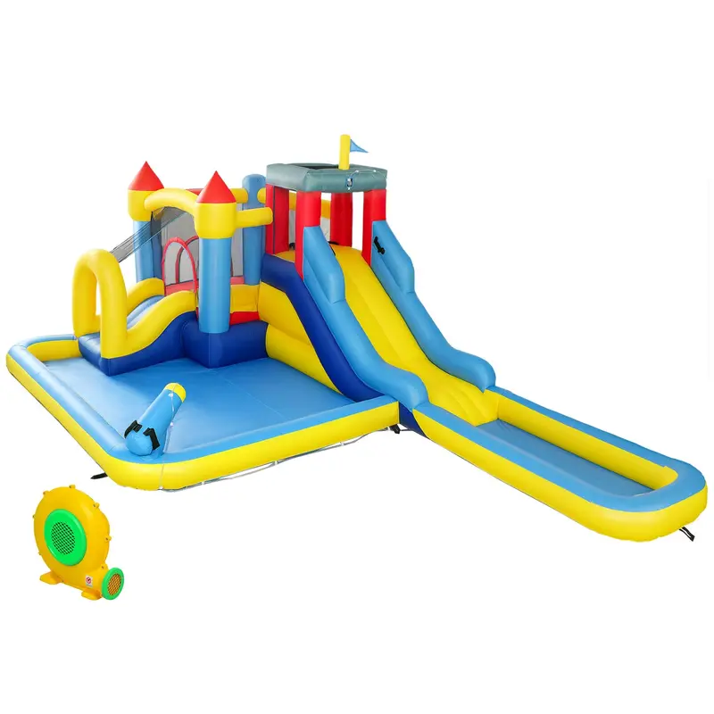 Aiyaplay 6-In-1 Inflatable Bouncy Castle – Outdoor/Indoor Water Play Bounce House With Dual Slides & 550W Blower 1