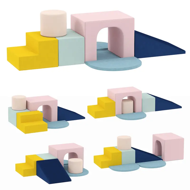 Aiyaplay 8-Piece Soft Foam Play Blocks – Washable Velvet Climbing Set For Toddlers 1