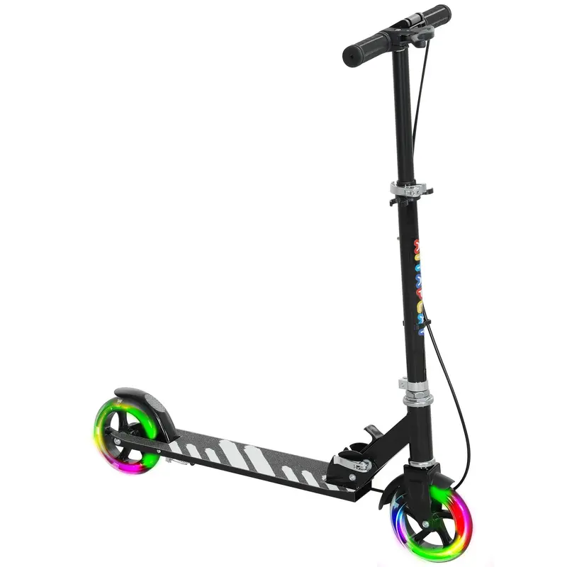 Aiyaplay Black Kids’ Scooter – Light-Up Wheels, Ergonomic Handlebar & Reliable Hand/Rear Brakes 1