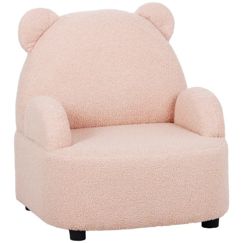 Aiyaplay Pink Bear-Shape Toddler Armchair For Living Room, Bedroom Or Playroom – Ages 18M–3Y 1