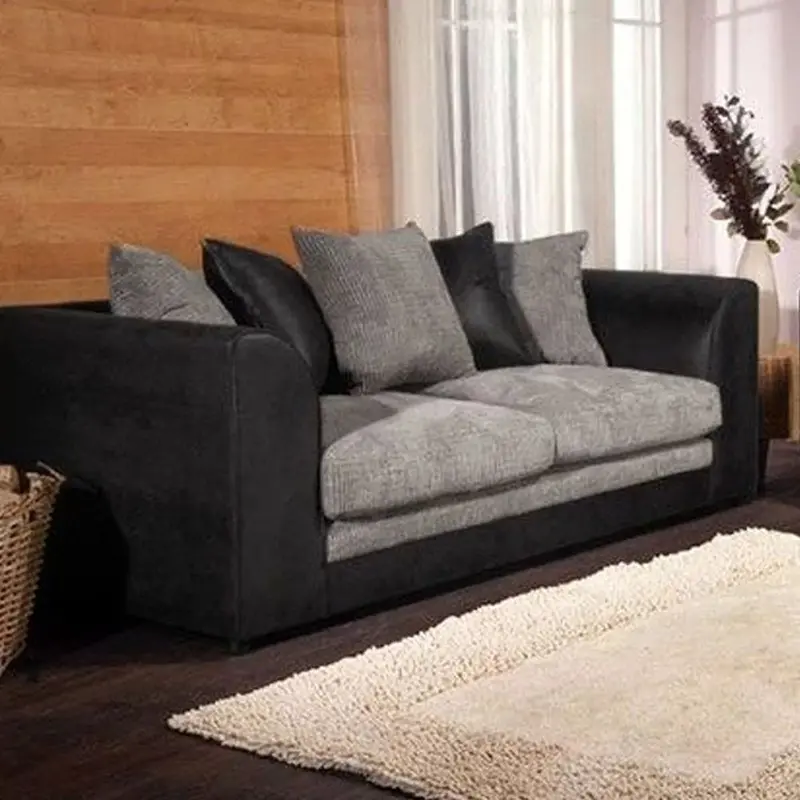 Benson Black & Grey 3-Seater Sofa – Modular Living Room Design 1