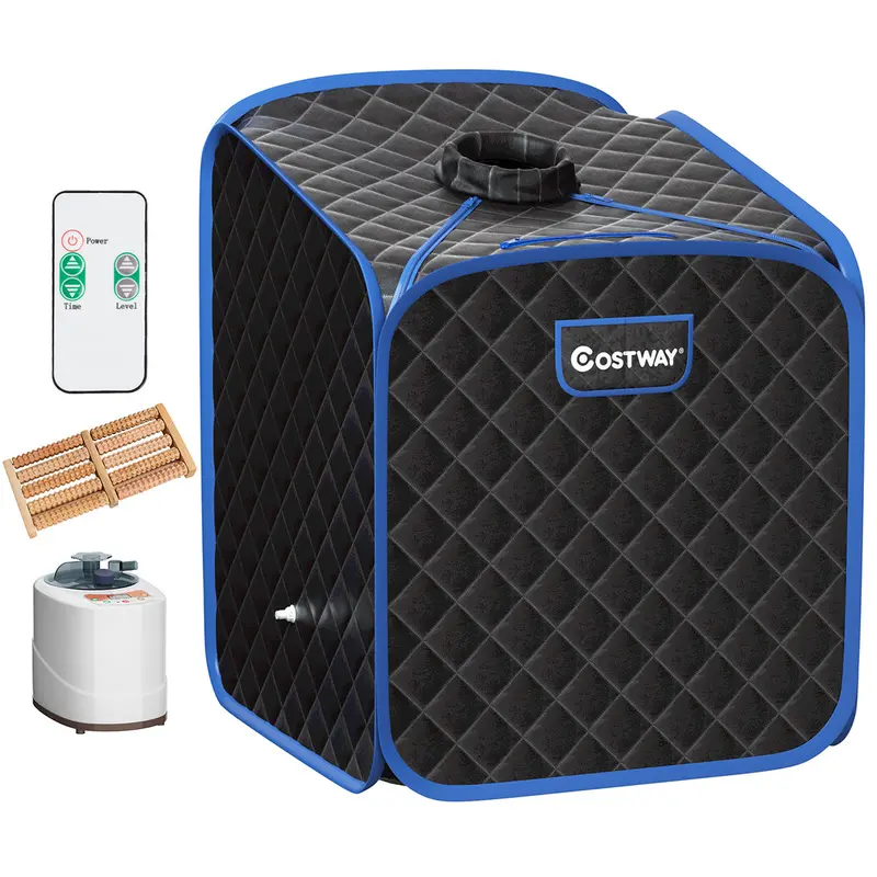 Black Portable Steam Sauna Tent With Adjustable Temperature Control 1