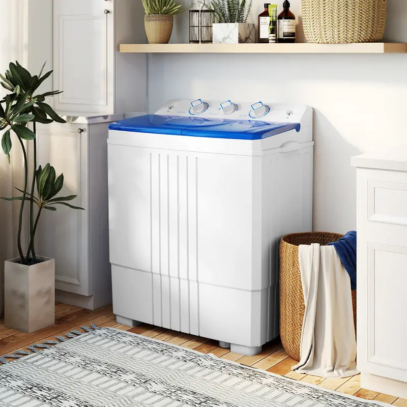 Blue Portable Washing Machine – Compact Apartment Washer With Drain Pump 1