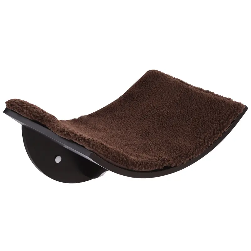 Brown Wall-Mounted Wooden Cat Shelf System With Curved Perch – Pawhut 1