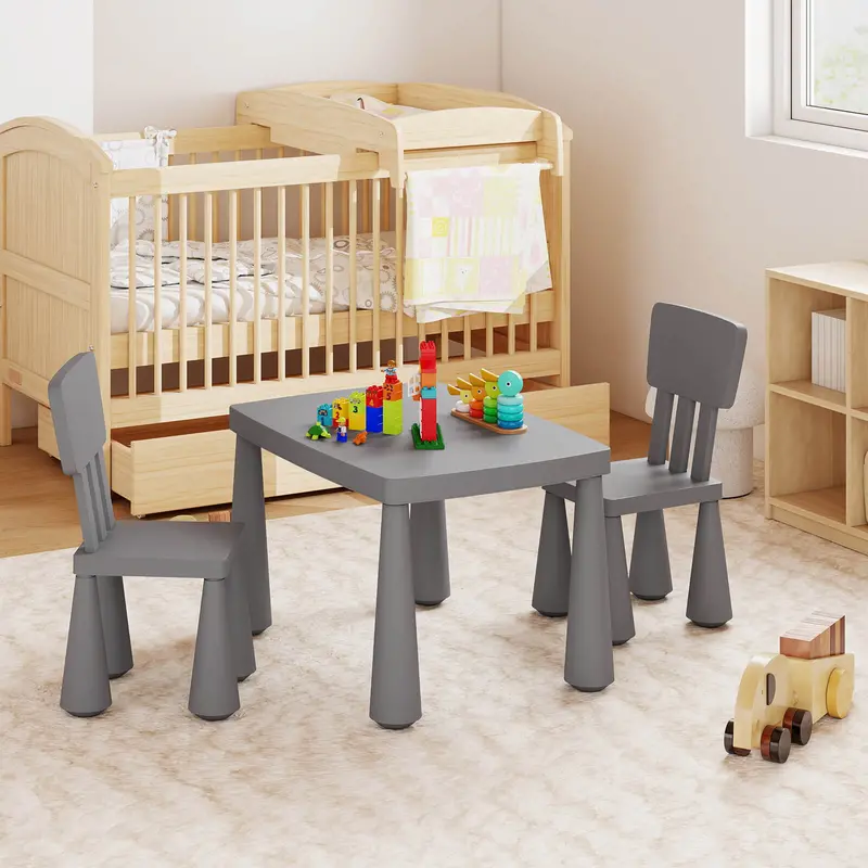 Children’S Multi-Activity Table And Chair Set – All-In-One Learning & Play Center (Grey) 1
