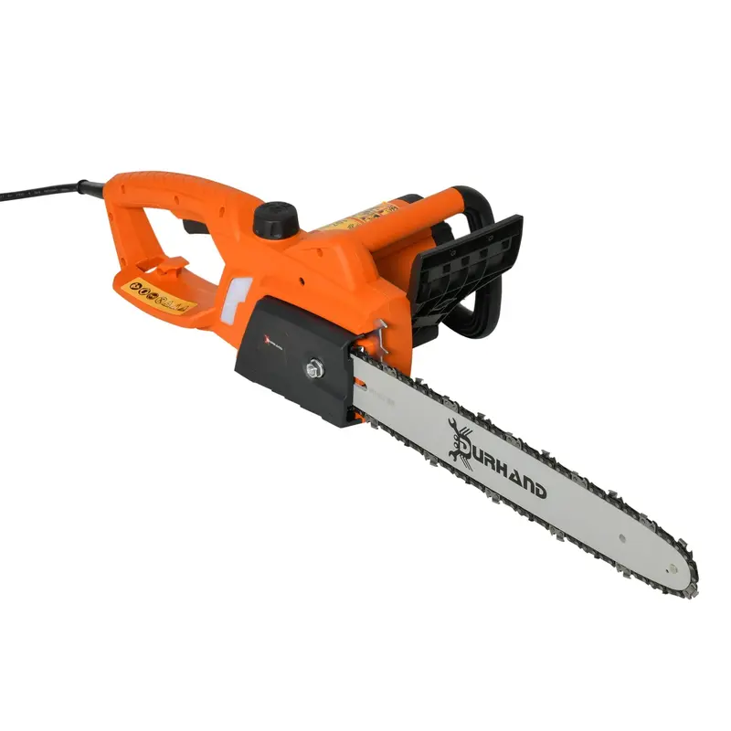 Durhand 2000W Corded Electric Chainsaw – 16-Inch Aluminium Bar, Auto-Lubricating For Pruning & Woodcutting, Orange 1
