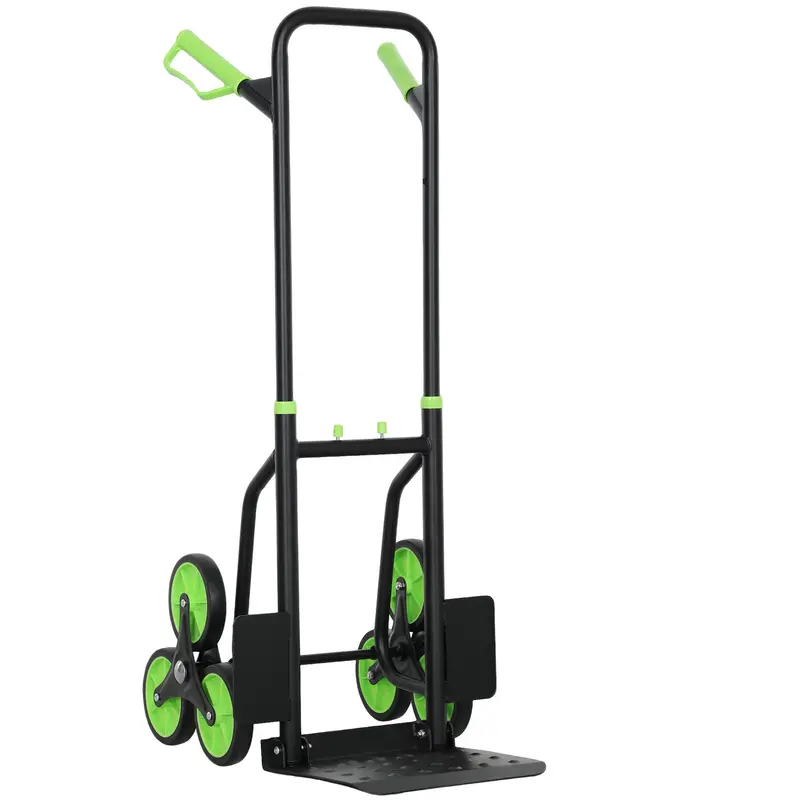 Durhand 6-Wheel Folding Sack Barrow Trolley – Durable Black & Green Utility Cart 1