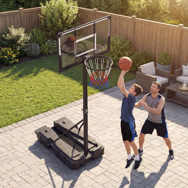 Height-Adjustable Basketball Hoop – Stepless Vertical Regulation With Heavy-Duty Weighted Base 1