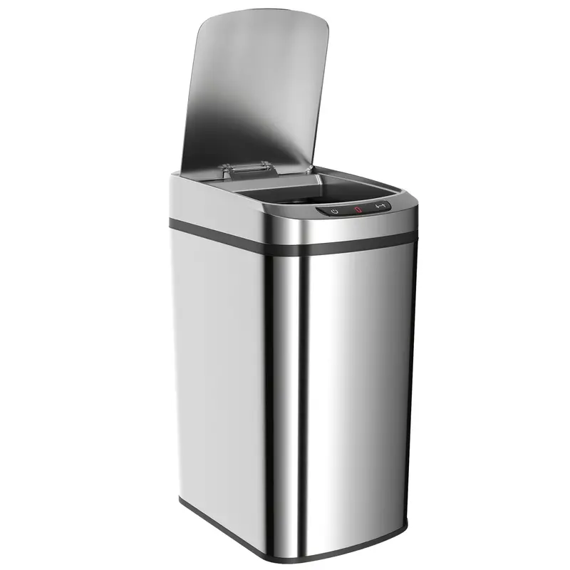 Homcom 12L Automatic Motion-Sensor Bin – Brushed Stainless Steel Finish (Silver) 1