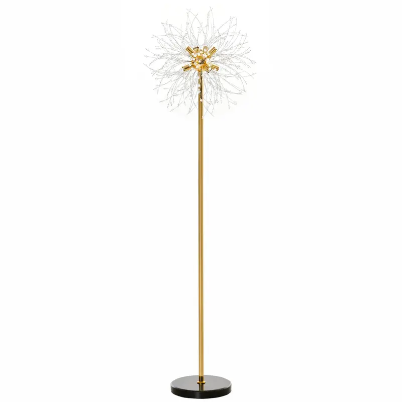 Homcom 160 Cm Dandelion-Inspired Floor Lamp – Crystallite Detailing & Foot Switch Control 1