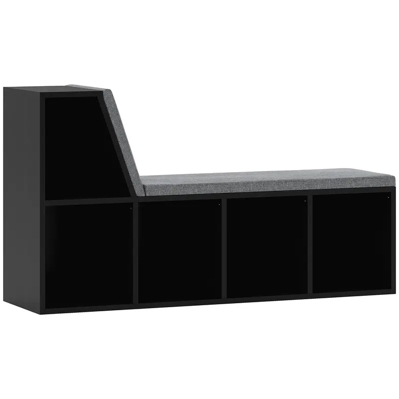 Homcom 2-Tier Modern Bookshelf – Living Room Bookcase With Optional Cushioned Seating & Removable Top Shelf 1