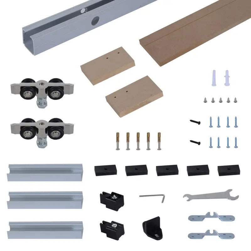 Homcom 2000 Mm Aluminum Barn Door Track Kit – Single-Door Sliding Hardware System 1