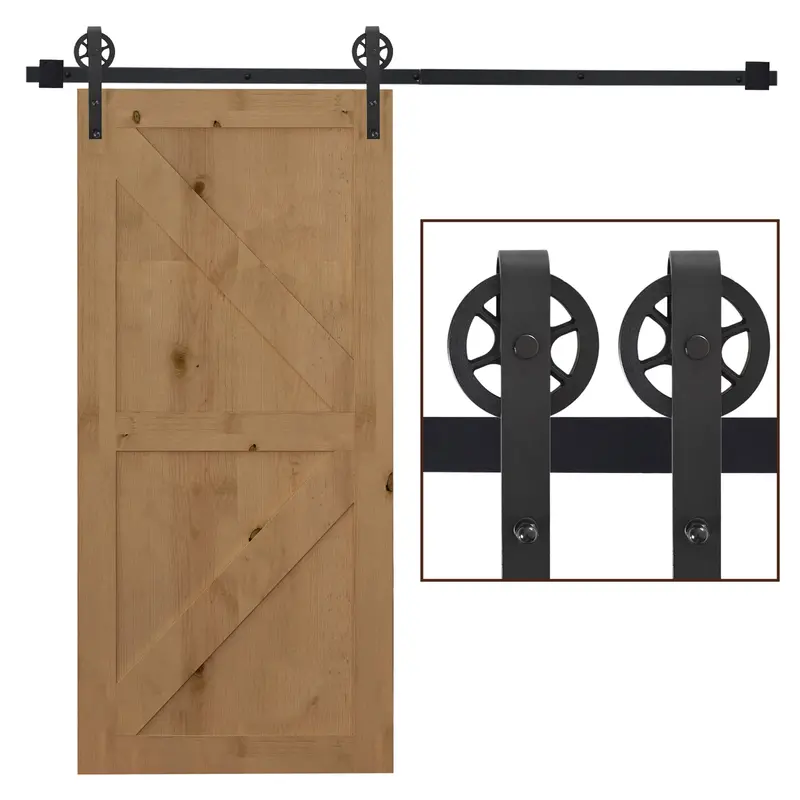 Homcom 2000Mm Carbon Steel Barn Door Track Kit For Single Interior Doors 1