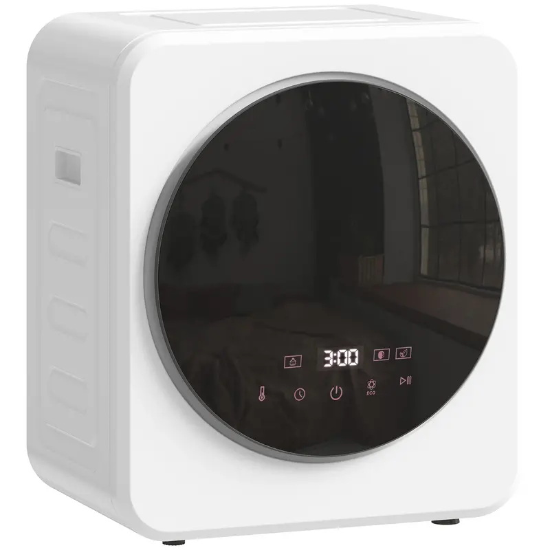 Homcom 4Kg Freestanding Vented Tumble Dryer – 800W Front-Load Unit Featuring Stainless Steel Tub, Custom Timer, And Space-Saving Mounting Options, White 1