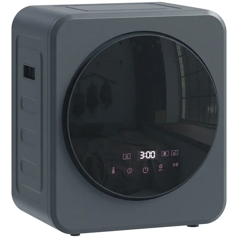 Homcom 4Kg Vented Front-Load Tumble Dryer – Stainless Steel Drum, 800W Compact Freestanding Unit – Grey 1