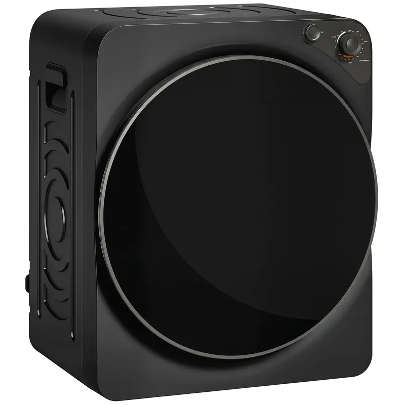 Homcom 5 Kg Compact Vented Dryer: 1000W Power, 5 Drying Options & Durable Steel Tub – Black 1