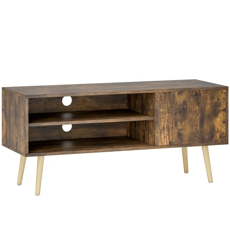 Homcom 55" Tv Stand With Cable Management – Brown 1