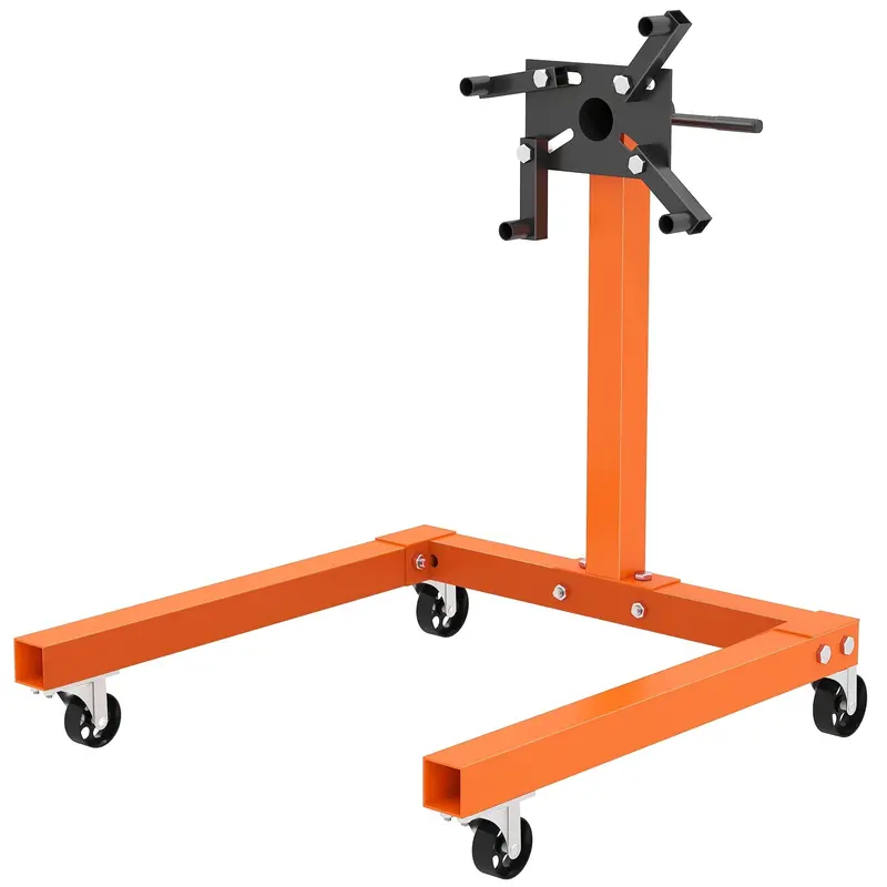 Homcom 570 Kg Rotating Engine Stand – Heavy-Duty 360° Adjustable Steel Stand With Four Mounting Arms & Locking Casters 1