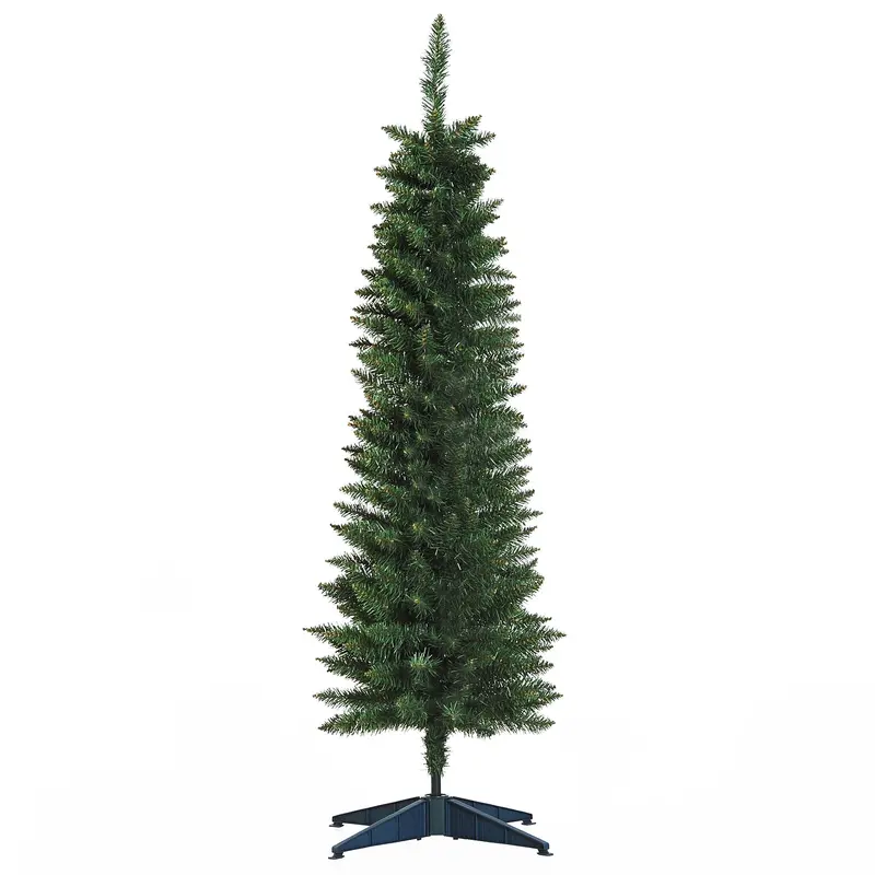 Homcom 5Ft Green Slim Unlit Artificial Xmas Tree With Durable Stand 1
