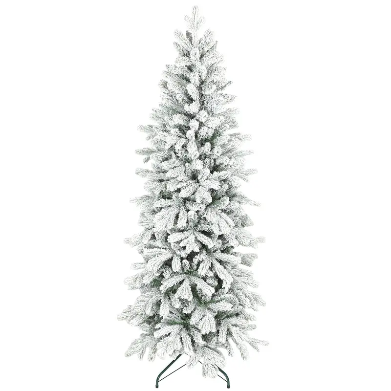 Homcom 6-Foot Classic Flocked Artificial Christmas Tree – Elegant Holiday Tree With Soft Texture 1