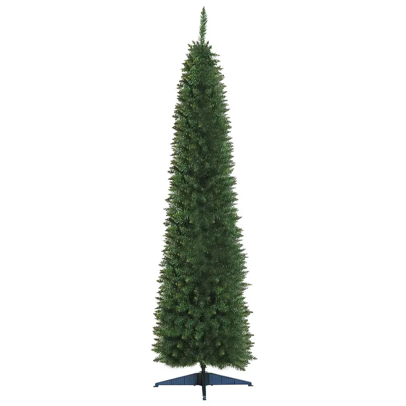 Homcom 7Ft Unlit Slim Pencil-Style Artificial Christmas Tree With Sturdy Stand 1