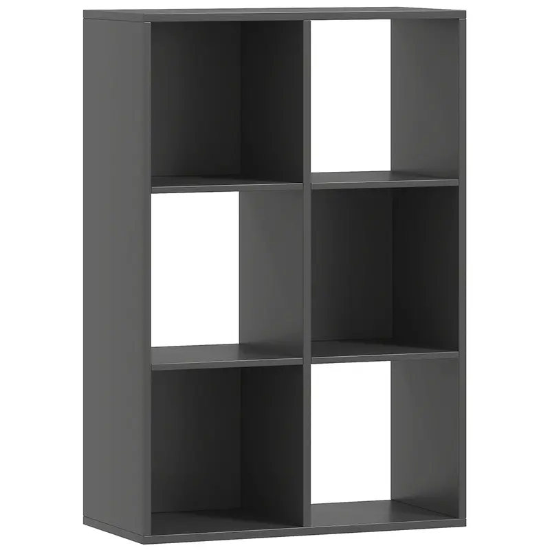 Homcom Black 6-Compartment Modular Cube Bookshelf 1