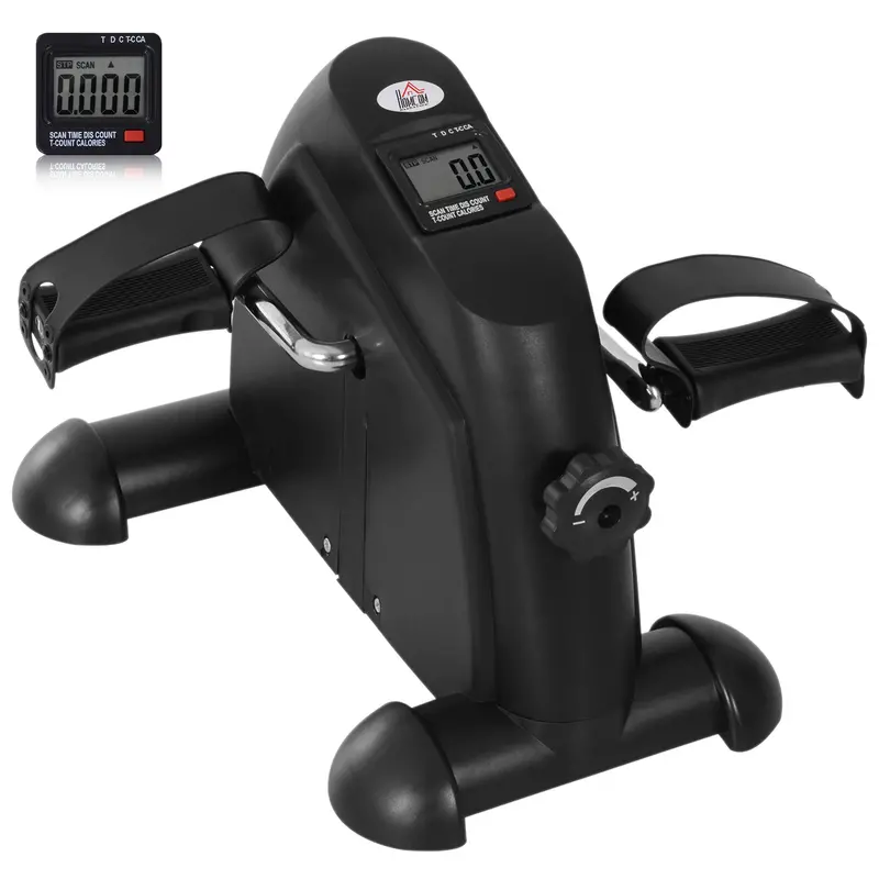Homcom Compact Under-Desk Exercise Bike – Portable Pedal Exerciser With Lcd Monitor, Black 1