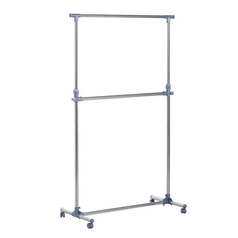 Homcom Heavy-Duty Rolling Garment Rack With Adjustable Hanging Rod 1