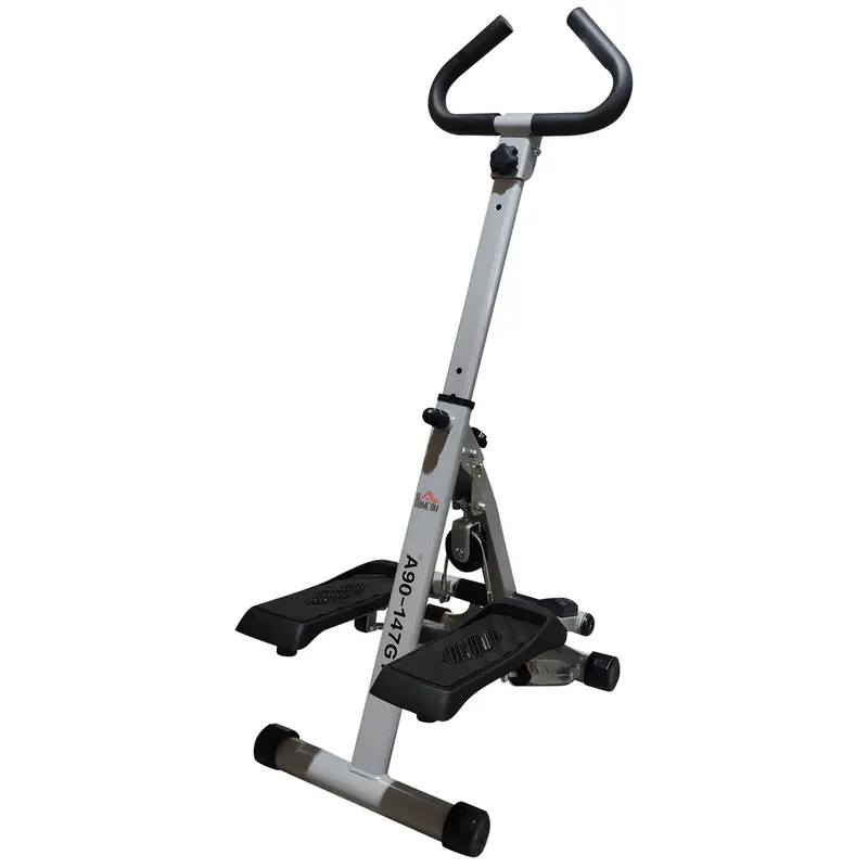 Homcom Home Stepper Machine – Aerobic Fitness Stepper With Handlebar & Non-Slip Footplates, Grey 1