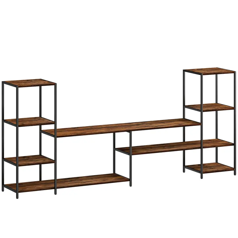 Homcom Industrial-Style Tv Stand For 60" Tvs – Entertainment Unit With Open Shelving For Living Room Or Bedroom 1