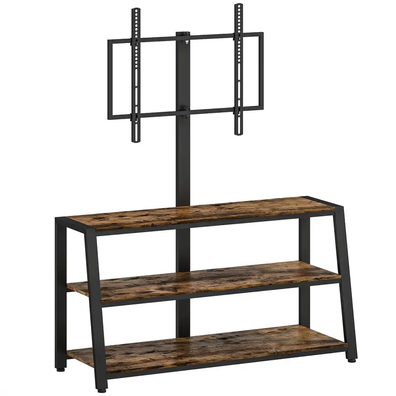 Homcom Industrial Tv Stand With Swivel Mount Support – Dark Brown 1