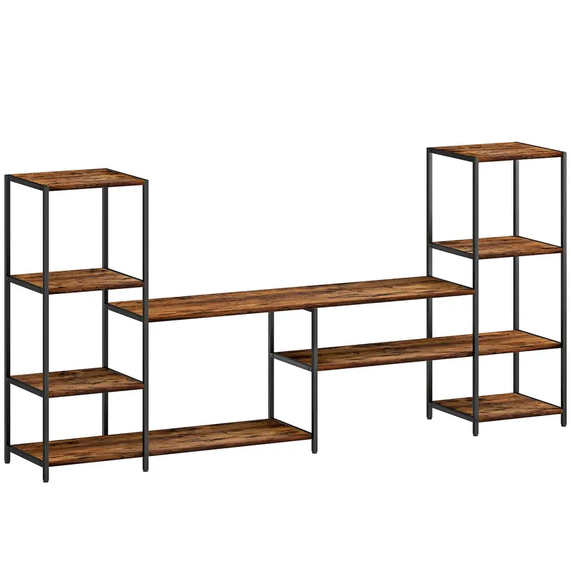 Homcom Industrial Tv Unit For 55" Screens – Modular Entertainment Stand With Storage Shelves 1