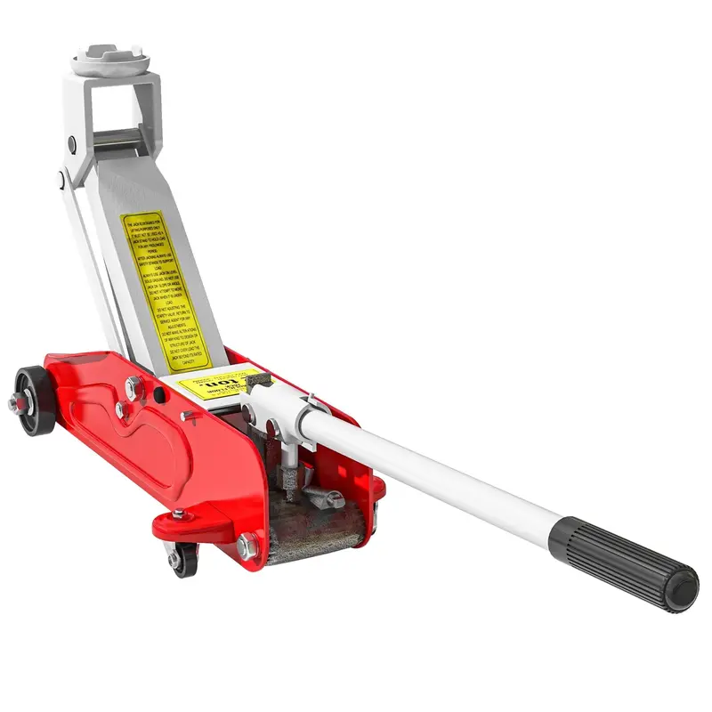Homcom Low-Profile 2-Ton Hydraulic Floor Jack – Compact Car Jack For Garage, Tyre Changes & Trailer Maintenance – Red 1
