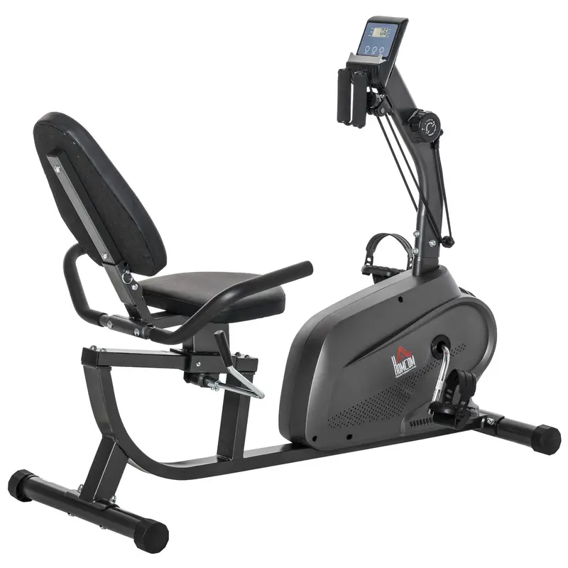 Homcom Recumbent Exercise Bike – 8-Level Magnetic Resistance Stationary Cycle With Lcd Monitor & Tablet Holder For Home Cardio Recovery 1