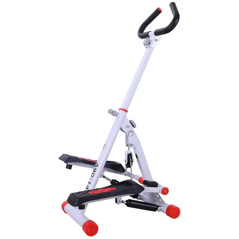 Homcom Red Stepper Machine With Handle For Home Aerobic Workouts 1