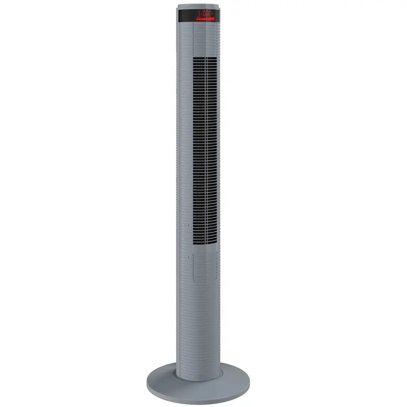 Homcom Remote-Controlled Oscillating Tower Fan – 3-Speed Cooling With Quiet Operation (Grey) 1
