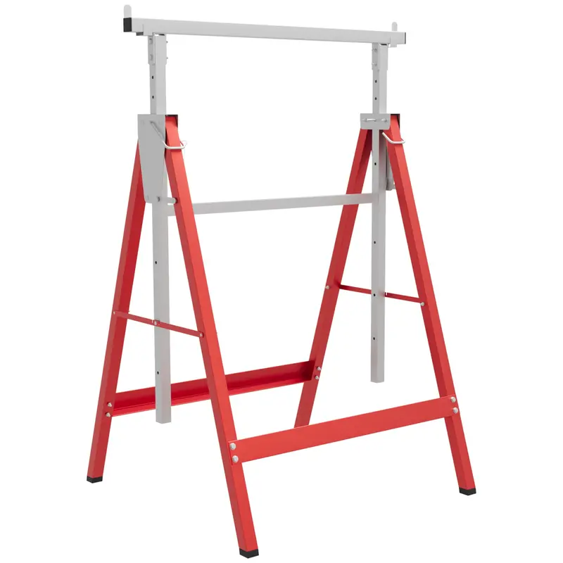 Homcom Set Of 2 Folding Telescopic Steel Trestles For Diy Projects – Red 1