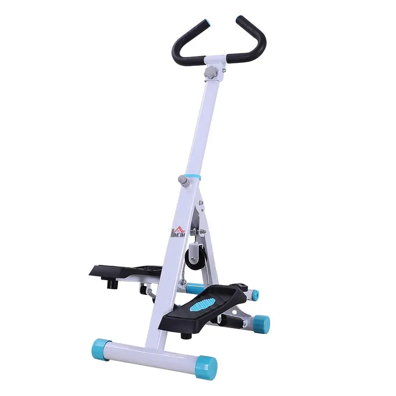 Homcom White Stepper Machine – Compact Aerobic Fitness Equipment With Hand Grips & Stable Base For Home Workouts 1