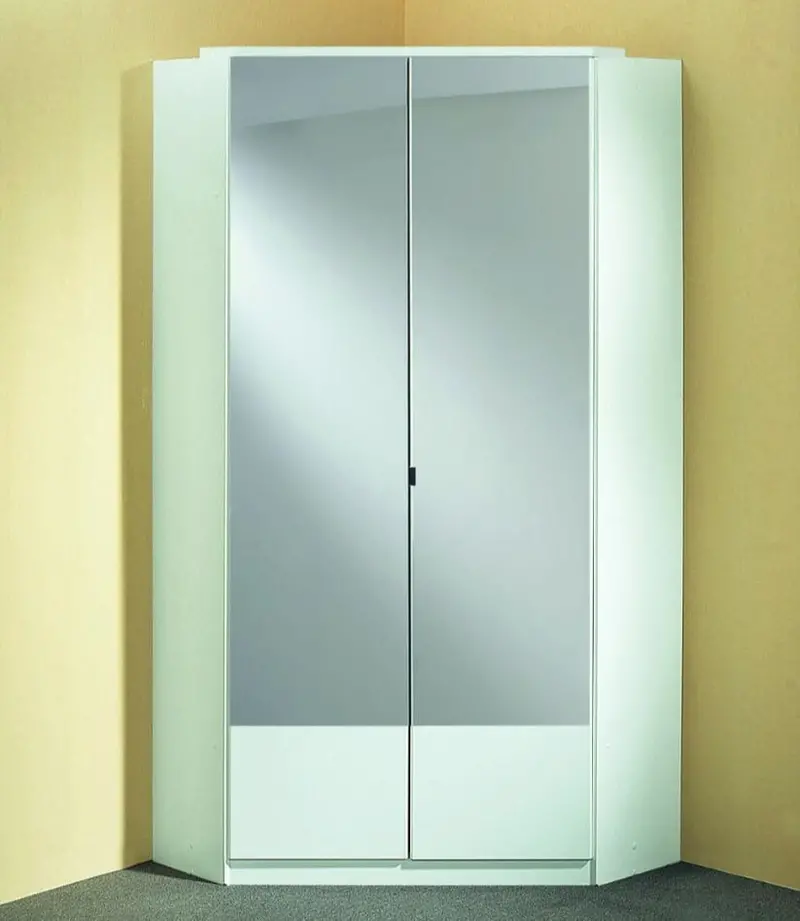 Inagu White Corner Wardrobe – 2-Door 95Cm Space-Efficient Design 2