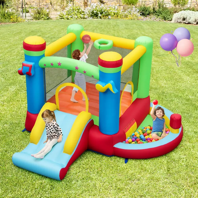 Inflatable Bounce House With Integrated Slide And Jumping Area (Blower Not Included) 1