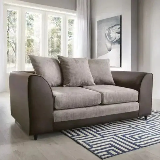 Linacre 2-Seater Sofa – Brown & Beige Fabric Seating Option 1